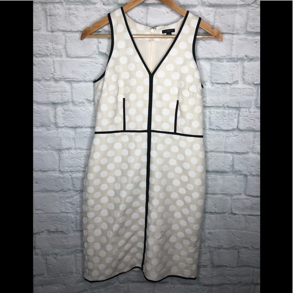 Ann Taylor Dresses & Skirts - Ann Taylor Beige Sheath Dress Polka Dot